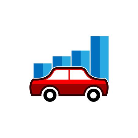 Trading Cars Concept - business graph with car stock vectorのイラスト素材