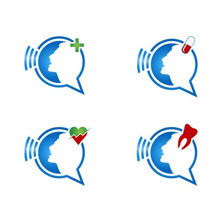 Chat icon with person on whiteのイラスト素材