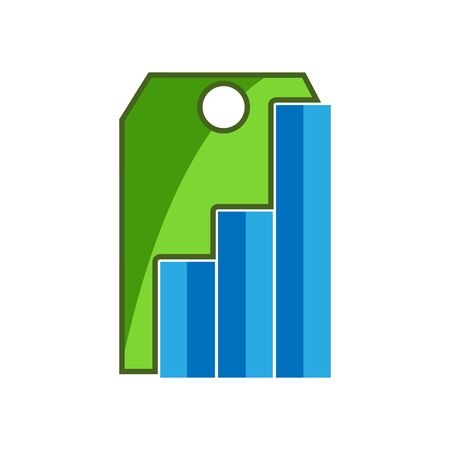 Trading Concept - business graph with tag stock vectorのイラスト素材