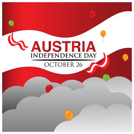 Vector illustration. background Austria Independence Day of October 26. designs for posters, backgrounds, cards, banners, stickers, etcのイラスト素材