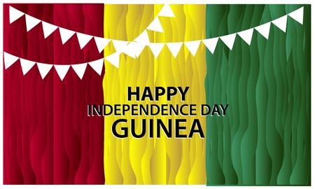 Vector illustration. background Guinea national holiday of october 2. Happy Independence Day. designs for posters, backgrounds, cards, banners, stickers, etcのイラスト素材