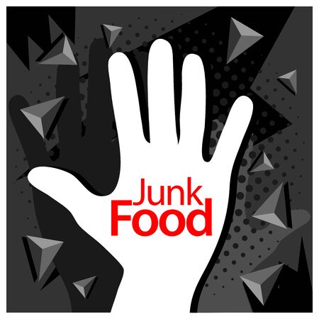 No junk food with hand Vector Icon Illustration.のイラスト素材