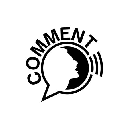 Comment with sign of people talking on the white background. Flat vector illustration.のイラスト素材