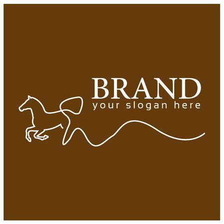 Horse line logo. Flat design.  line logoのイラスト素材