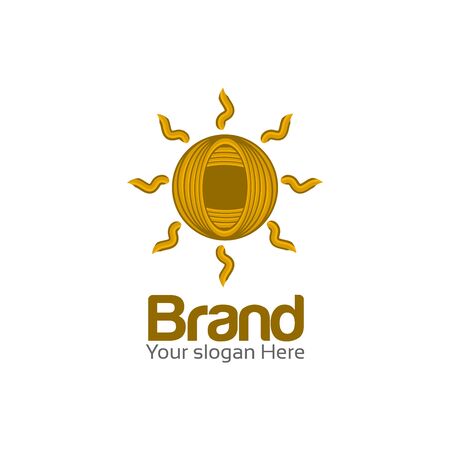 Sun logo vector. Flat logo design. Sun iconのイラスト素材