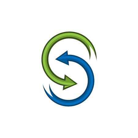 Letter S logo with arrow, S initial., flat design. technology logo.のイラスト素材
