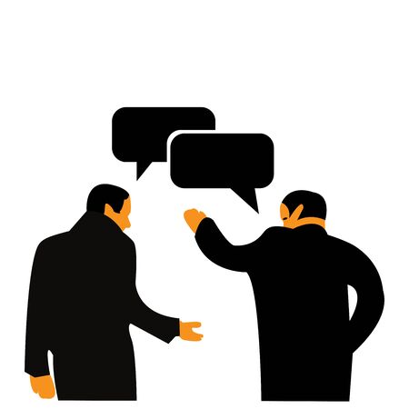 Two walk men talking. Vector illustrationのイラスト素材