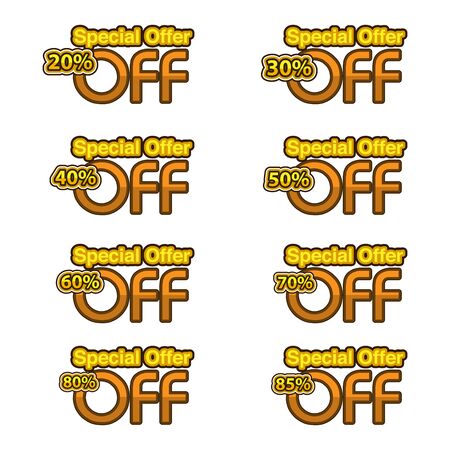 Illustration discount banners design template, app icons, vector illustrationのイラスト素材