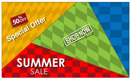 Vector banner Summer sale with discount, element design.のイラスト素材