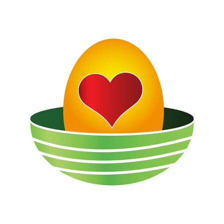 Eggs and love. Eggs in the nest. Eggs icon,  vector illustrationのイラスト素材