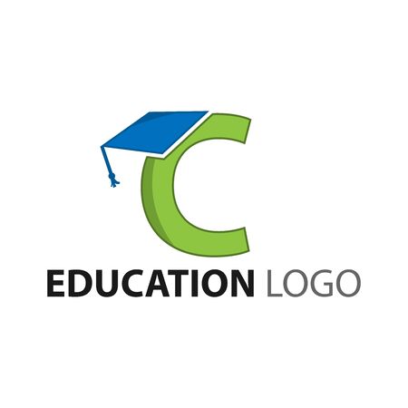Graduation logo stock, Letter C, Education logo.のイラスト素材