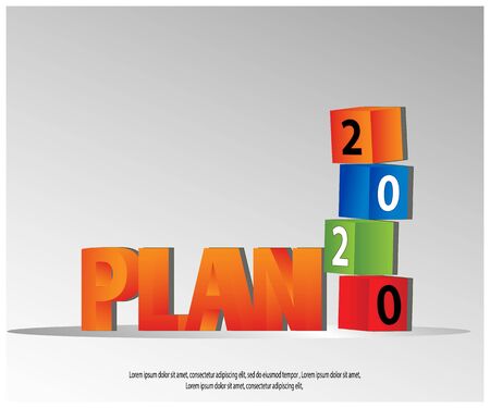 Plan 2020 stock background and banner.のイラスト素材