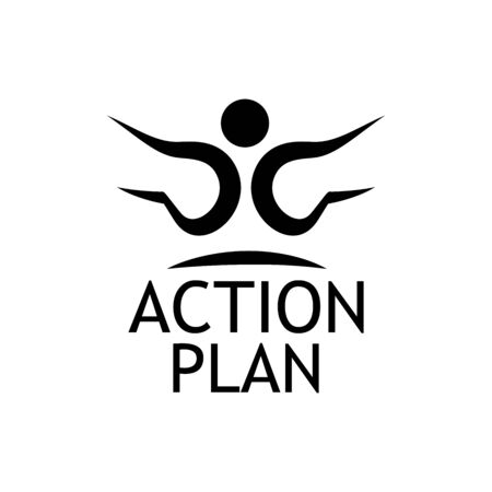 Action Plan with people icon. Flat vector illustration on whiteのイラスト素材