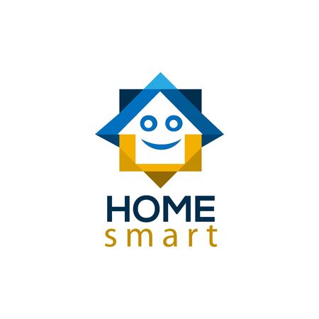 Home smart stock logo vector. Abstract house logo. Vector Illustration on white backgroundのイラスト素材