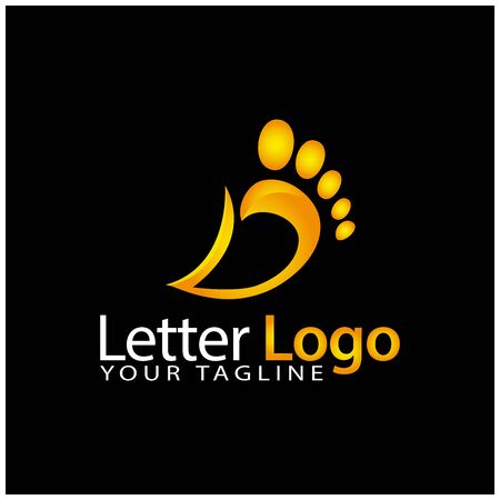 D foot logo template, stock logo templateのイラスト素材