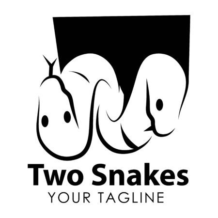 Black python logo template. Black phyton Monogramのイラスト素材