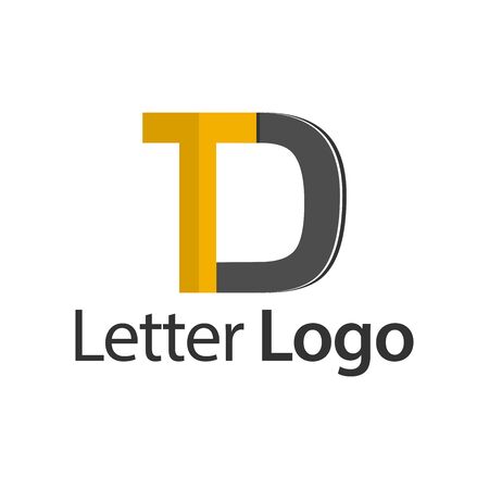 TD Initial stock logo template., modern paper font.のイラスト素材