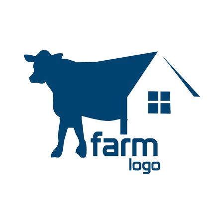 Cow house stock logo vector. Abstract house logo. Vector Illustration on white backgroundのイラスト素材