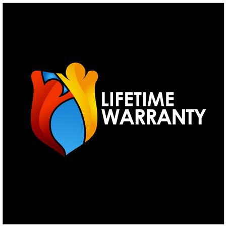 Lifetime warranty label on black background - Vectorのイラスト素材