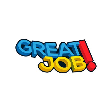 Great job icon stock-vector. colorful 3d lettersのイラスト素材