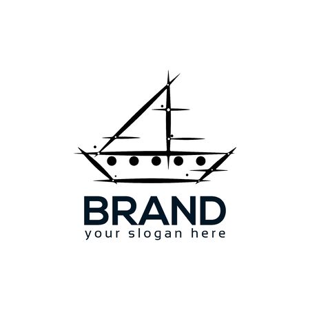 Abstract ship logo. flat design. Vector Illustration on white backgroundのイラスト素材