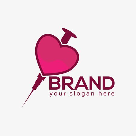 Love Doctor Logo, Flat design. Vector Illustration on white background.のイラスト素材