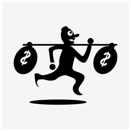 Man Running With money, illustration in vector format - stock illustration.のイラスト素材