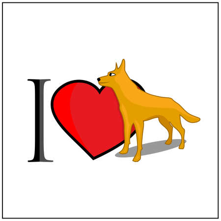 I love dog. Vector Illustration on white background.のイラスト素材