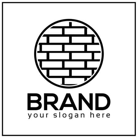 Brick icon. Circle brick. Vector Illustration on white background.のイラスト素材