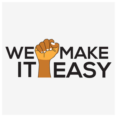We make it easy typography with hand. Creative lettering vector.