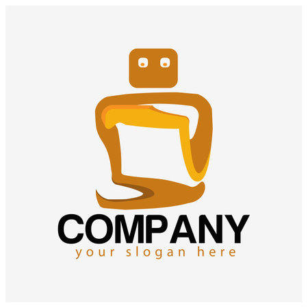 analyzing robot logo vector.のイラスト素材