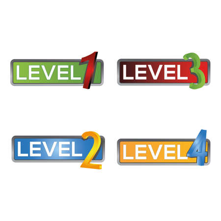 Level colorful button set. vector modern material style buttonsのイラスト素材