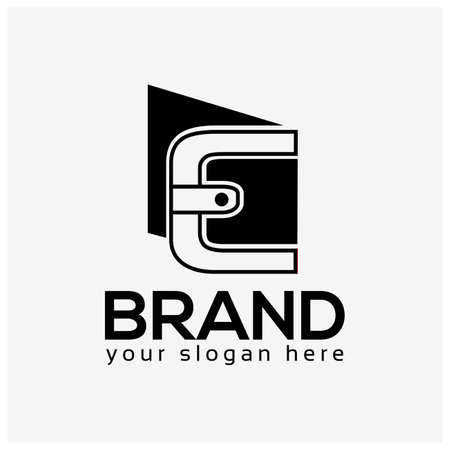 E wallet logo vector. Flat design. Vector Illustration on white background.のイラスト素材