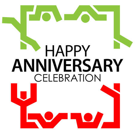 Happy anniversary celebration design template. celebration border vectorのイラスト素材