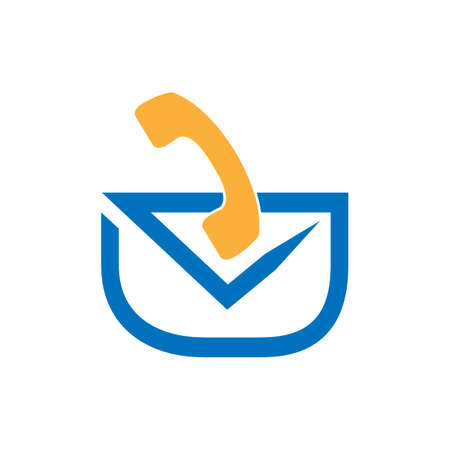 Email and phone icon vector. Flat design. Vector Illustration on white background.のイラスト素材