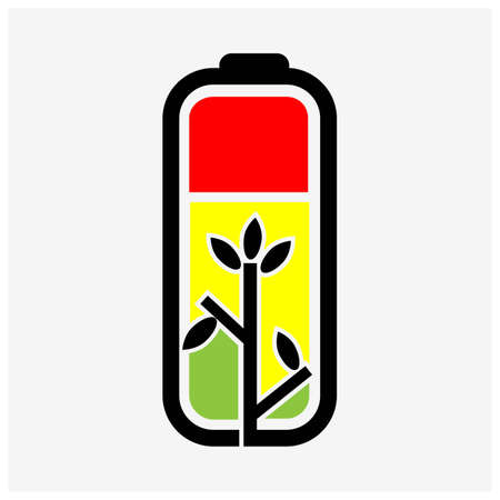 Eco battery vector. Flat design. Vector Illustration on white background.のイラスト素材