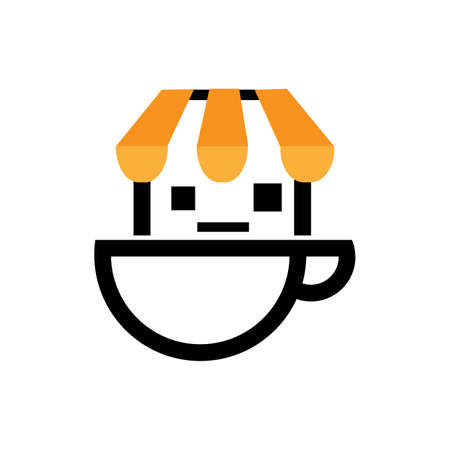 Coffee shop icon vector. Flat design. Vector Illustration on white background.のイラスト素材