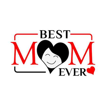 Best Mom Ever Icon Vector. Flat design. Vector Illustration on white background.のイラスト素材