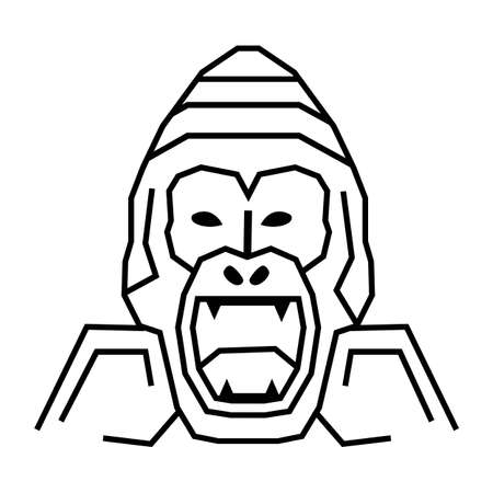 Gorilla icon vector. Flat icon stock. Vector Illustration on white background.のイラスト素材