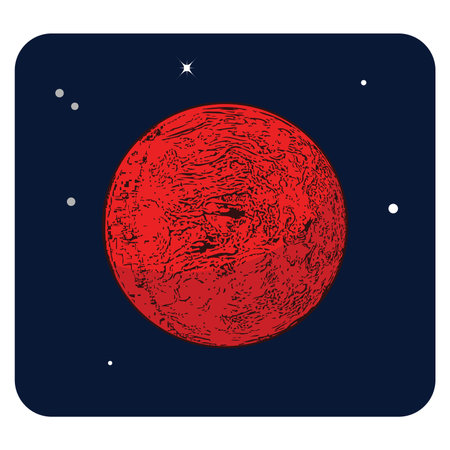 Moon vector icon. Space icon illustration isolated on dark blue background.のイラスト素材