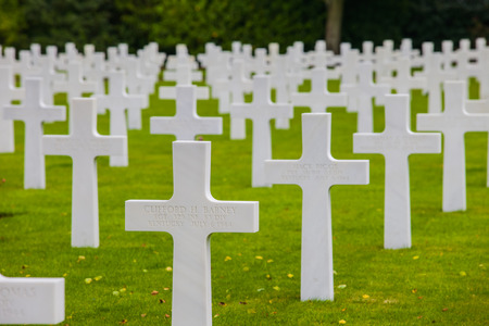 American Military Cemetery, Omaha Beach, Colleville-sur-Mer, Normandy, Franceのeditorial素材