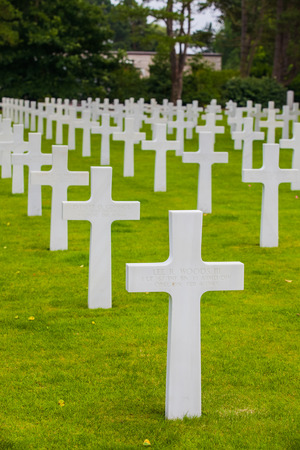 American Military Cemetery, Omaha Beach, Colleville-sur-Mer, Normandy, Franceのeditorial素材