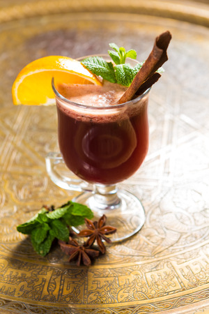 Mulled wine and spices. Selective focus. Close-upの写真素材