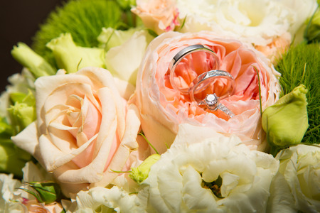 The set of wedding rings. close upの写真素材