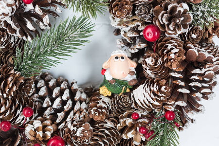 Christmas and New Year decoration. Selective focus. Creative backgroundの写真素材