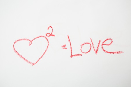 Heart on white. Handwritten love formula. Creative cardの写真素材