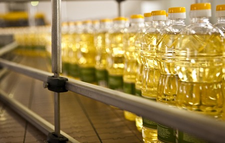 Factory for the production of edible oils. Shallow DOFF. Selective focus.の写真素材