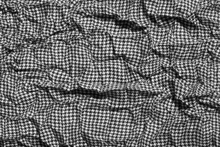 abstract geometric black and white print on fabric. close upの写真素材