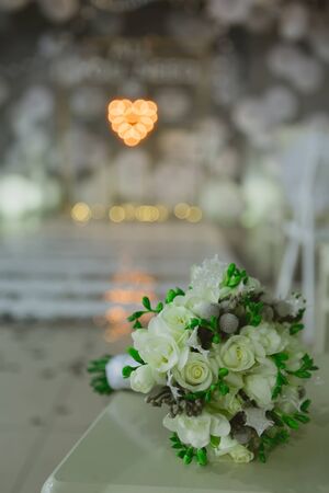 The wedding bouquet. Close up. Wedding backgroundの写真素材