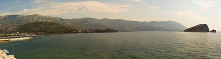 Montenegro, Budva - JUNE 06, 2014: view on sea beachのeditorial素材